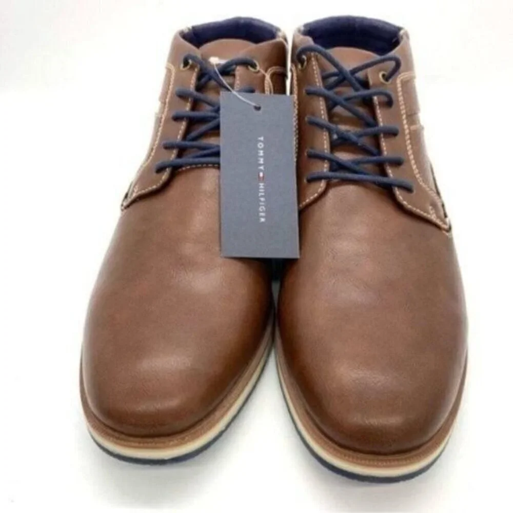 Tommy Hilfiger Boots Mens Leather Lace Up Ulan Chukka Size 10